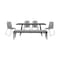 Armen Living Koala Shasta and Camino 6 Piece Outdoor Dining Set in Dark Eucalyptus Wood with Gray Rope 840254333840 - alternate 1